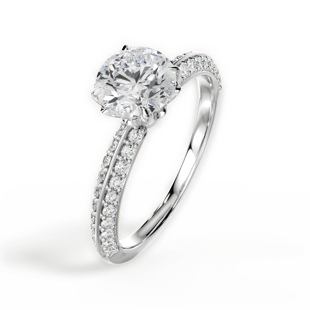 Gail Round Cut Lab Grown Diamond 14Kt White Gold Engagement Ring - View 4