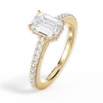 Joan Emerald Cut Lab Grown Diamond 18Kt Yellow Gold Engagement Ring - View 3