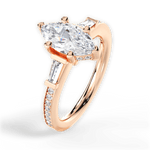Katie Marquise Cut Lab Grown Diamond 18Kt Rose Gold Engagement Ring - View 2