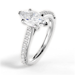 Frances Marquise Cut Lab Grown Diamond 18Kt White Gold Engagement Ring - View 2