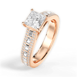Lynn Princess Cut Lab Grown Diamond 18Kt Rose Gold Engagement Ring - View 3