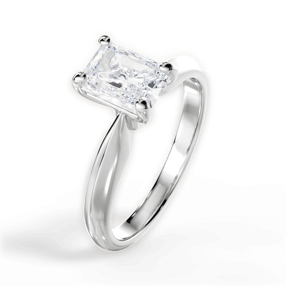 Aria Radiant Cut Lab Grown Diamond 14Kt White Gold Engagement Ring - View 4