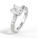 Gabriela Radiant Cut Lab Grown Diamond Platinum Engagement Ring - View 4
