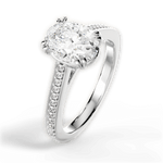 Denise Oval Cut Lab Grown Diamond 14Kt White Gold Engagement Ring - View 4