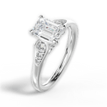 Cecilia Emerald Cut Lab Grown Diamond 14Kt White Gold Engagement Ring - View 4