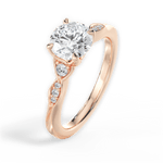 Cassie Round Cut Lab Grown Diamond 18Kt Rose Gold Engagement Ring - View 3