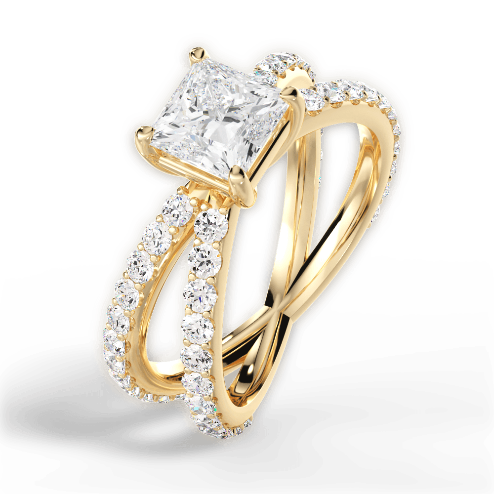 Lauren Princess Cut Lab Grown Diamond 18Kt Yellow Gold Engagement Ring - View 4