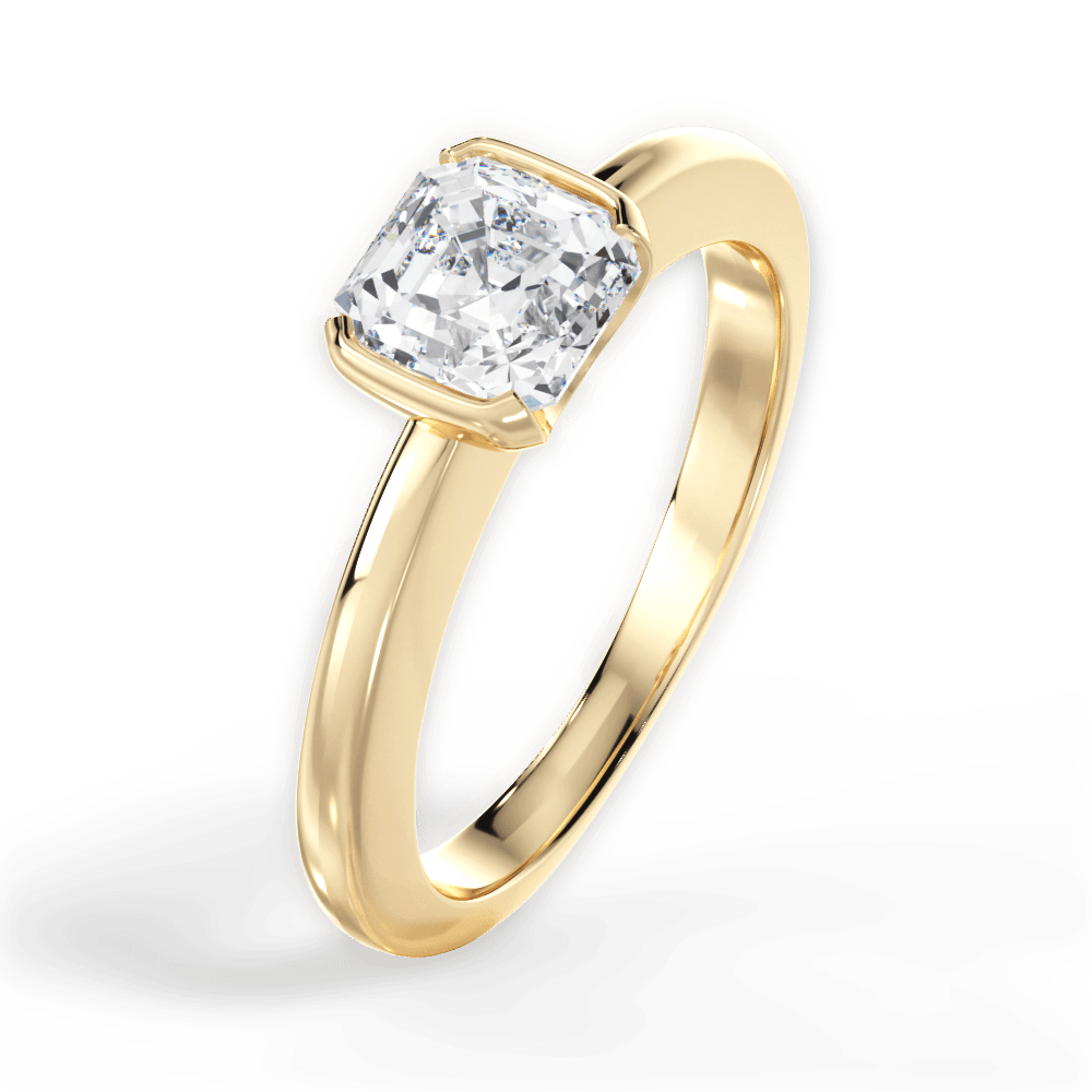 Bridget Asscher Cut Lab Grown Diamond 18Kt Yellow Gold Engagement Ring - View 3