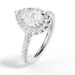 Leah Pear Cut Lab Grown Diamond Platinum Engagement Ring - View 2