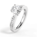 Katelyn Round Cut Lab Grown Diamond 18Kt White Gold Engagement Ring - View 4