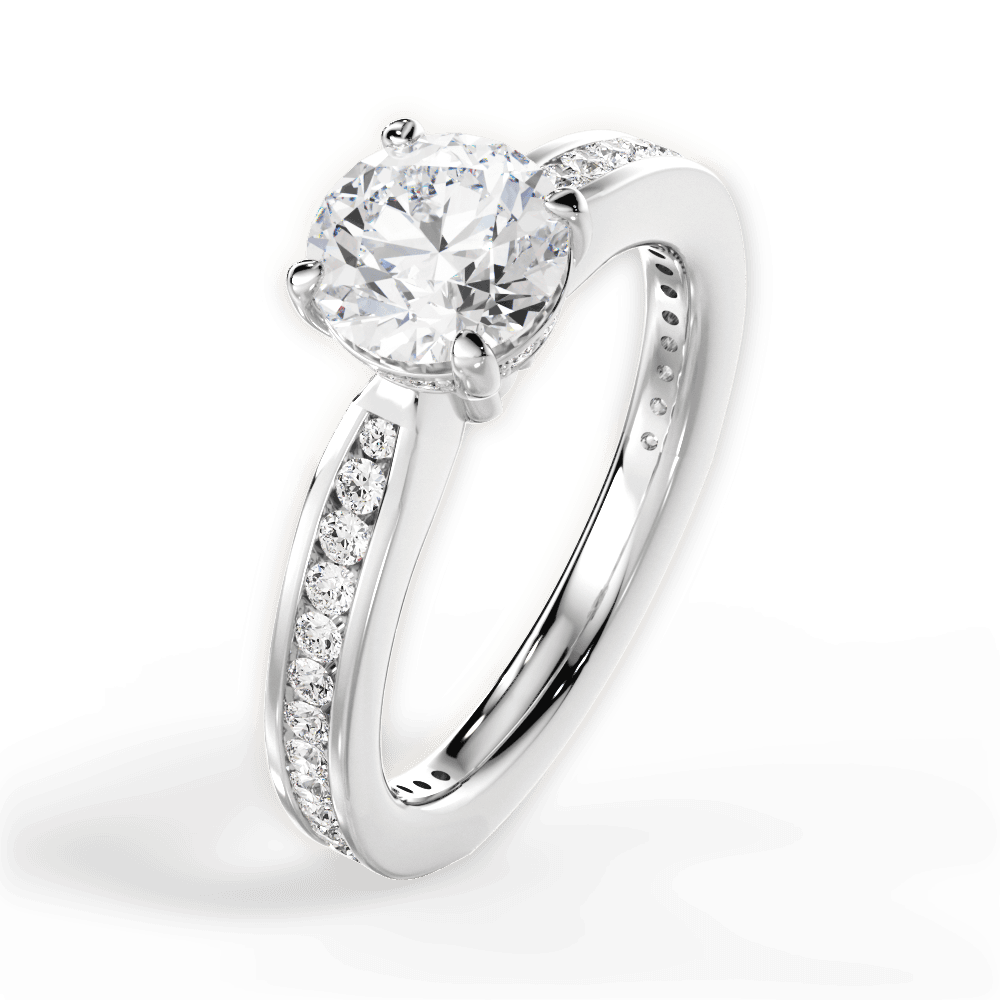 Katelyn Round Cut Lab Grown Diamond 14Kt White Gold Engagement Ring - View 4