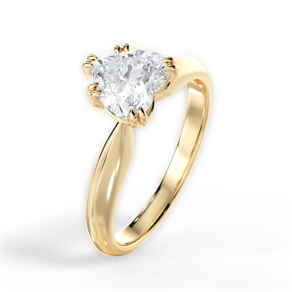 Claudia Heart Cut Lab Grown Diamond 18Kt Yellow Gold Engagement Ring - View 2
