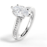 Elena Marquise Cut Lab Grown Diamond 14Kt White Gold Engagement Ring - View 2
