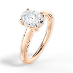 Annette Oval Cut Lab Grown Diamond 18Kt Rose Gold Engagement Ring - View 3