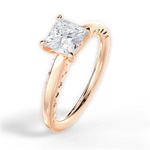 Annette Princess Cut Lab Grown Diamond 18Kt Rose Gold Engagement Ring - View 4