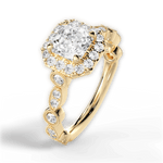 Irene Asscher Cut Lab Grown Diamond 18Kt Yellow Gold Engagement Ring - View 2