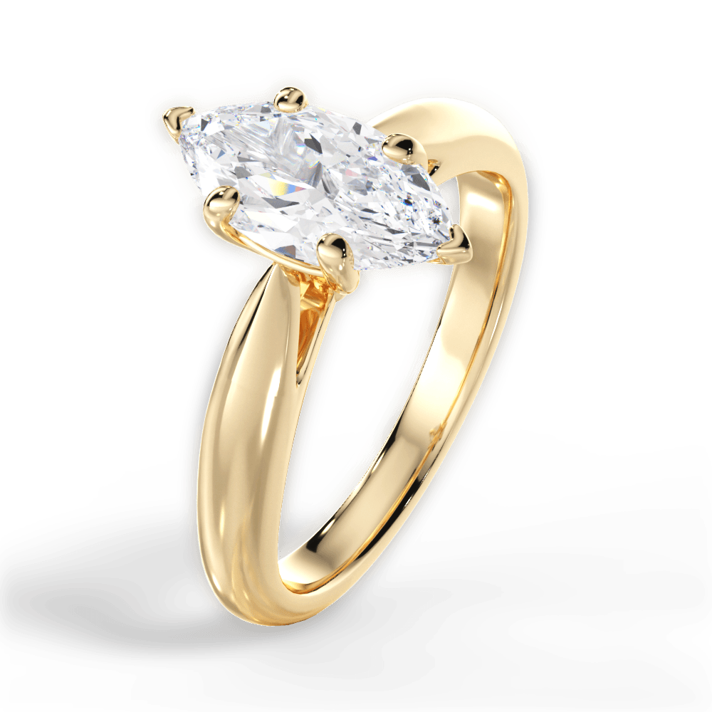 Colleen Marquise Cut Lab Grown Diamond 18Kt Yellow Gold Engagement Ring - View 4