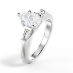 Emily Pear Cut Lab Grown Diamond 18Kt White Gold Engagement Ring - View 2