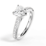 Elizabeth Heart Cut Lab Grown Diamond Platinum Engagement Ring - View 4