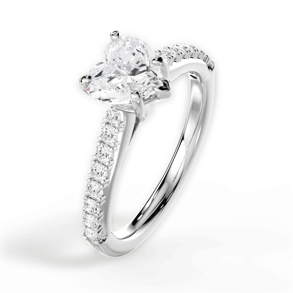 Elizabeth Heart Cut Lab Grown Diamond Platinum Engagement Ring - View 4
