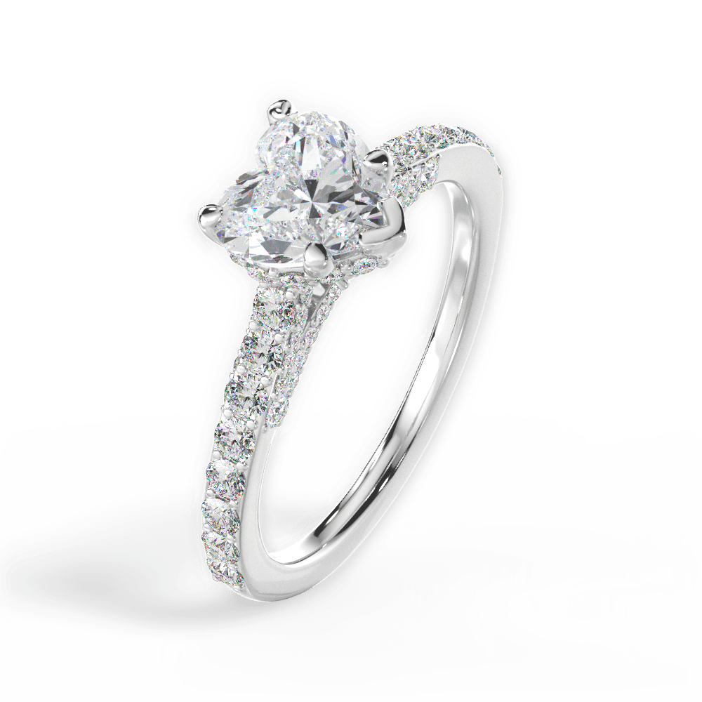 Laura Heart Cut Lab Grown Diamond 14Kt White Gold Engagement Ring - View 3