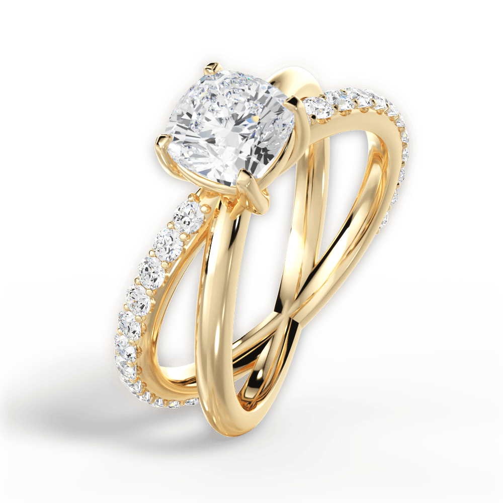 Jennifer Cushion Cut Lab Grown Diamond 18Kt Yellow Gold Engagement Ring - View 4