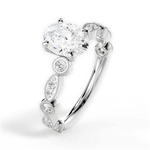 Edith Oval Cut Lab Grown Diamond 18Kt White Gold Engagement Ring - View 4