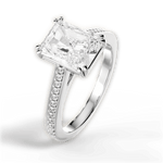 Denise Radiant Cut Lab Grown Diamond 18Kt White Gold Engagement Ring - View 4