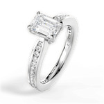 Katelyn Emerald Cut Lab Grown Diamond 18Kt White Gold Engagement Ring - View 2