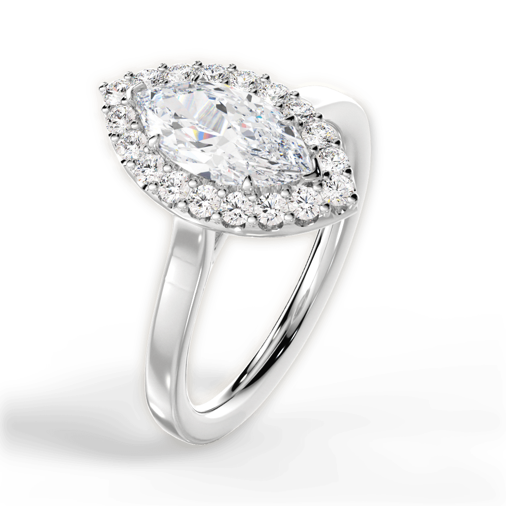 Fiona Marquise Cut Lab Grown Diamond Platinum Engagement Ring - View 2