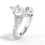 Geraldine Marquise Cut Lab Grown Diamond 14Kt White Gold Engagement Ring - View 4