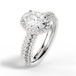 Jocelyn Oval Cut Lab Grown Diamond 14Kt White Gold Engagement Ring - View 2