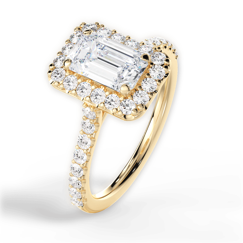 Ingrid Emerald Cut Lab Grown Diamond 18Kt Yellow Gold Engagement Ring - View 2