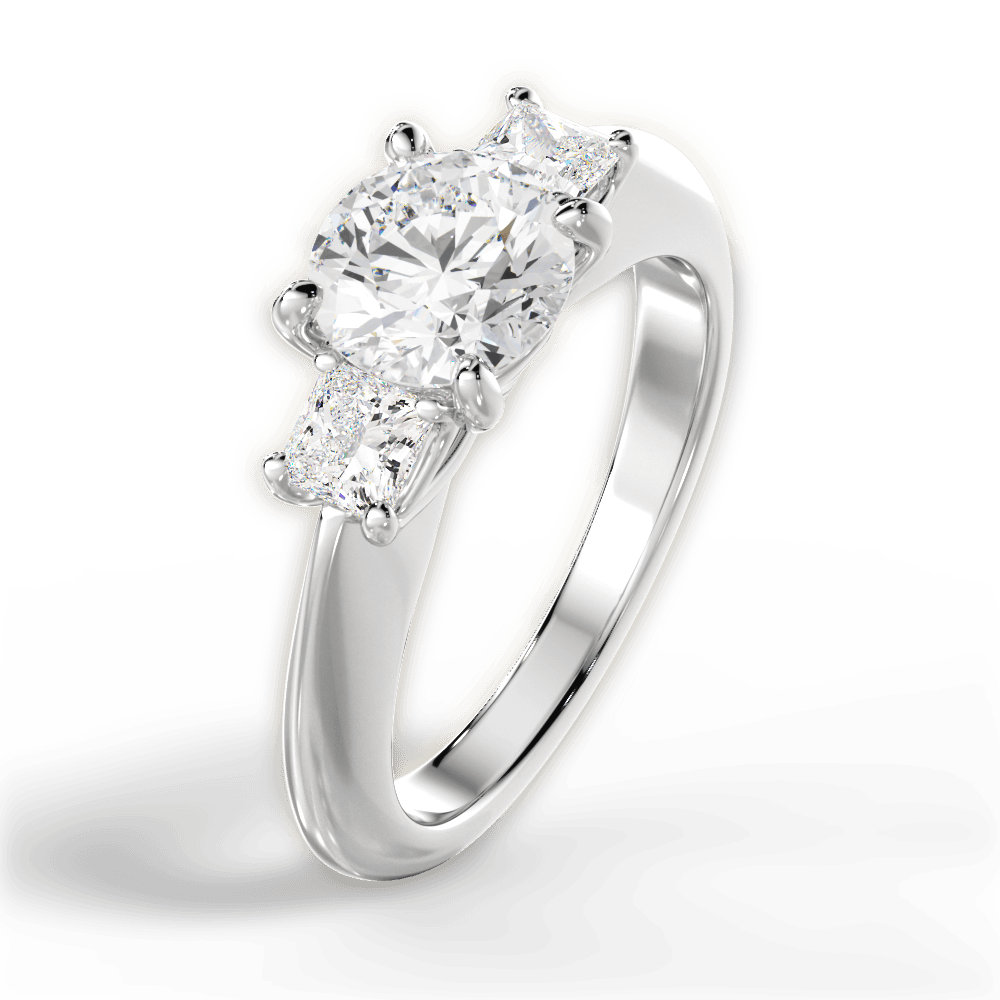 Dorothy Round Cut Lab Grown Diamond 18Kt White Gold Engagement Ring - View 4