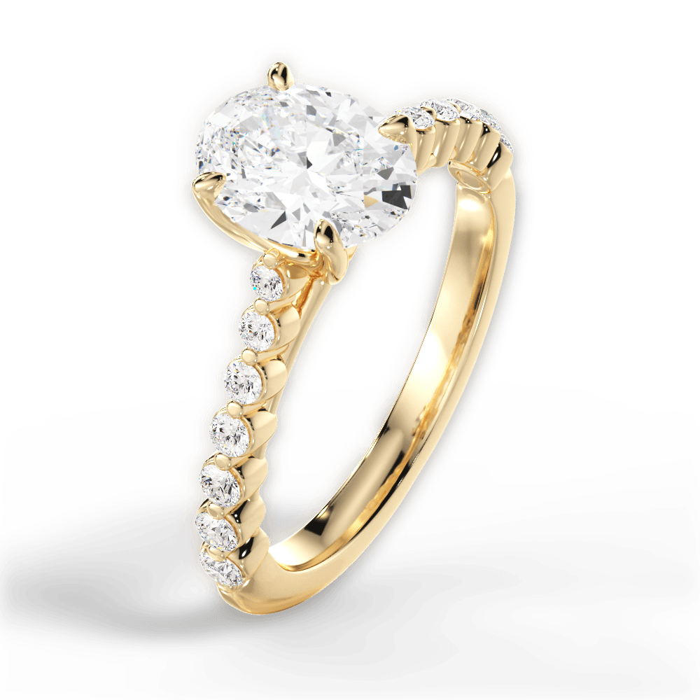 Dana Oval Cut Lab Grown Diamond 18Kt Yellow Gold Engagement Ring - View 4
