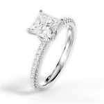 Giselle Princess Cut Lab Grown Diamond 14Kt White Gold Engagement Ring - View 2