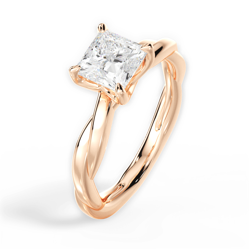 Bianca Princess Cut Lab Grown Diamond 18Kt Rose Gold Engagement Ring - View 3