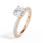 Kristen Round Cut Lab Grown Diamond 18Kt Rose Gold Engagement Ring - View 4