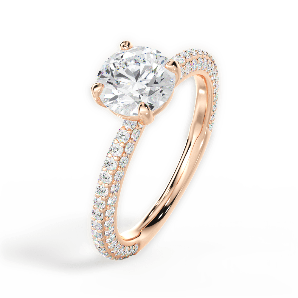 Kristen Round Cut Lab Grown Diamond 18Kt Rose Gold Engagement Ring - View 4