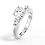 Emily Round Cut Lab Grown Diamond Platinum Engagement Ring - View 2