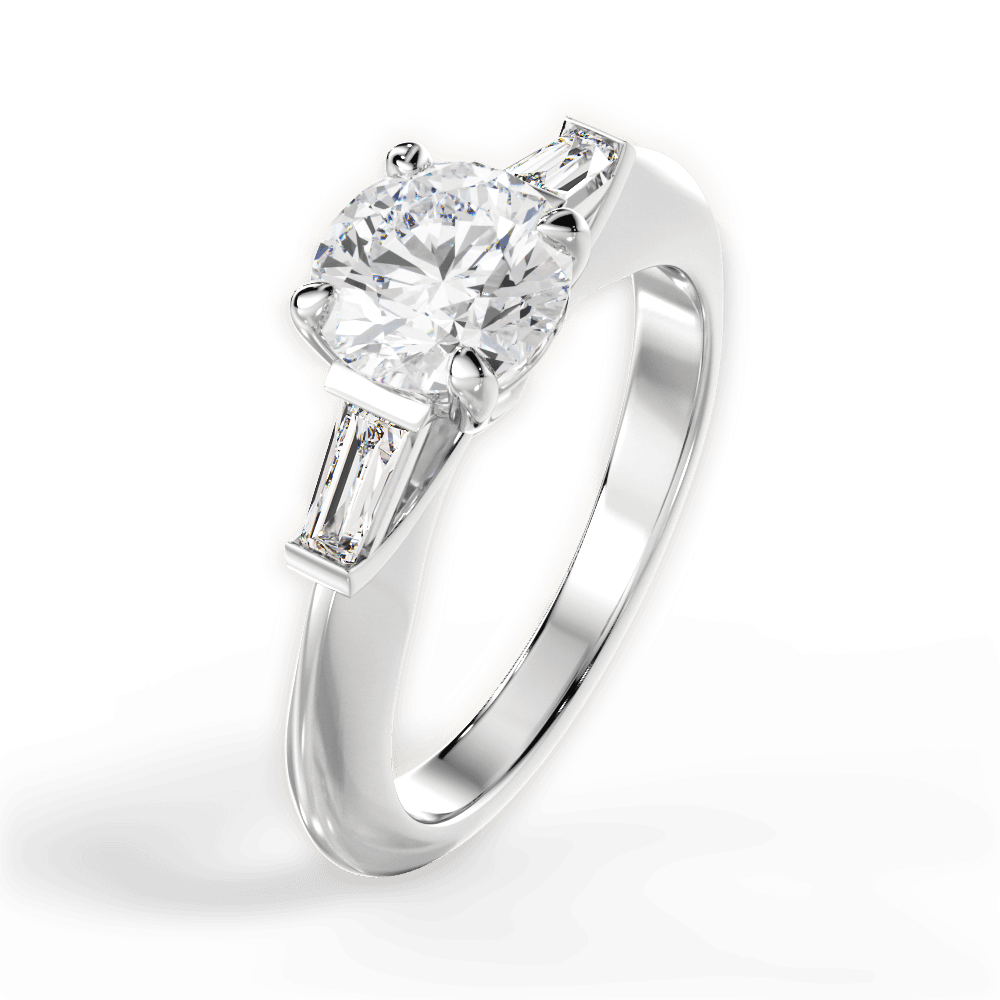 Emily Round Cut Lab Grown Diamond 18Kt White Gold Engagement Ring - View 2