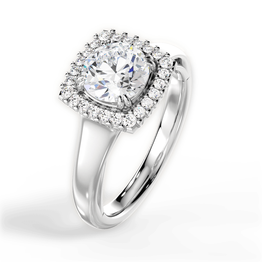 Jasmin Round Cut Lab Grown Diamond Platinum Engagement Ring - View 2