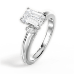 Florence Emerald Cut Lab Grown Diamond 14Kt White Gold Engagement Ring - View 2