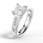 Brittany Princess Cut Lab Grown Diamond Platinum Engagement Ring - View 2