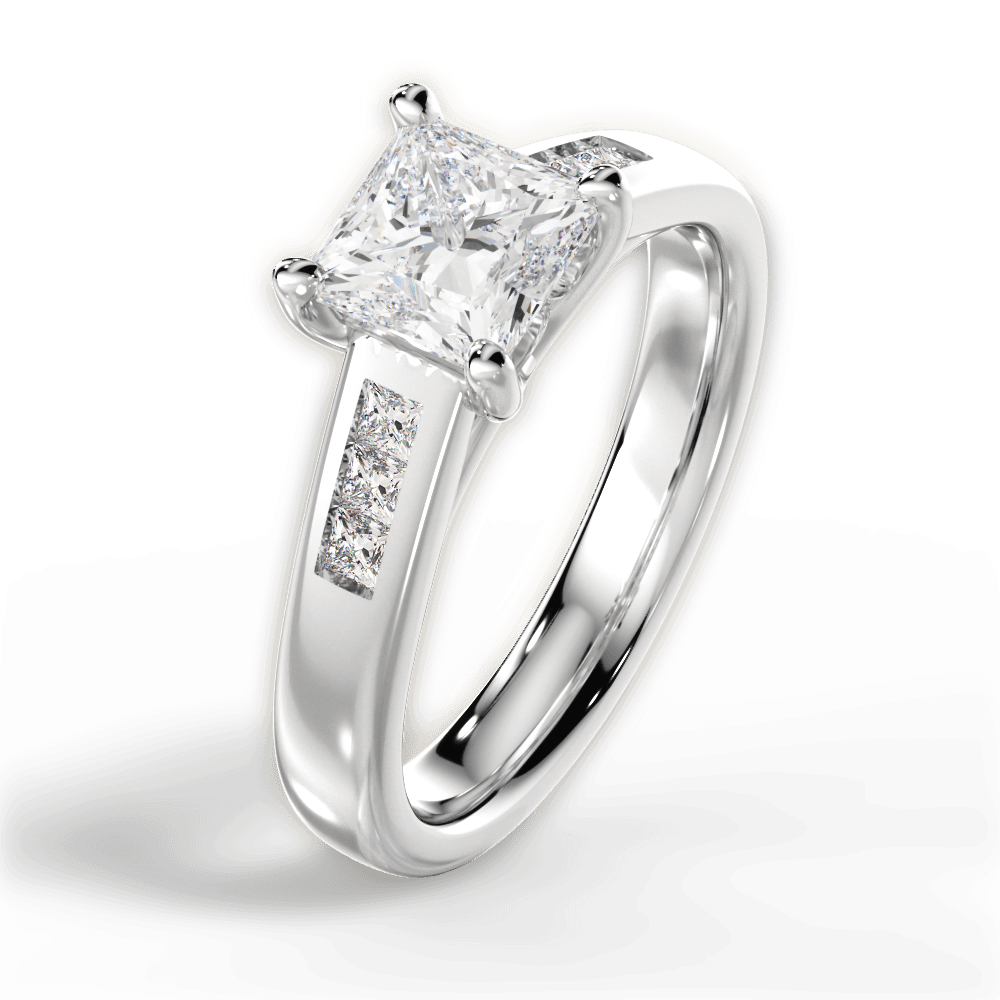 Brittany Princess Cut Lab Grown Diamond Platinum Engagement Ring - View 2