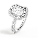 Belinda Radiant Cut Lab Grown Diamond 18Kt White Gold Engagement Ring - View 4