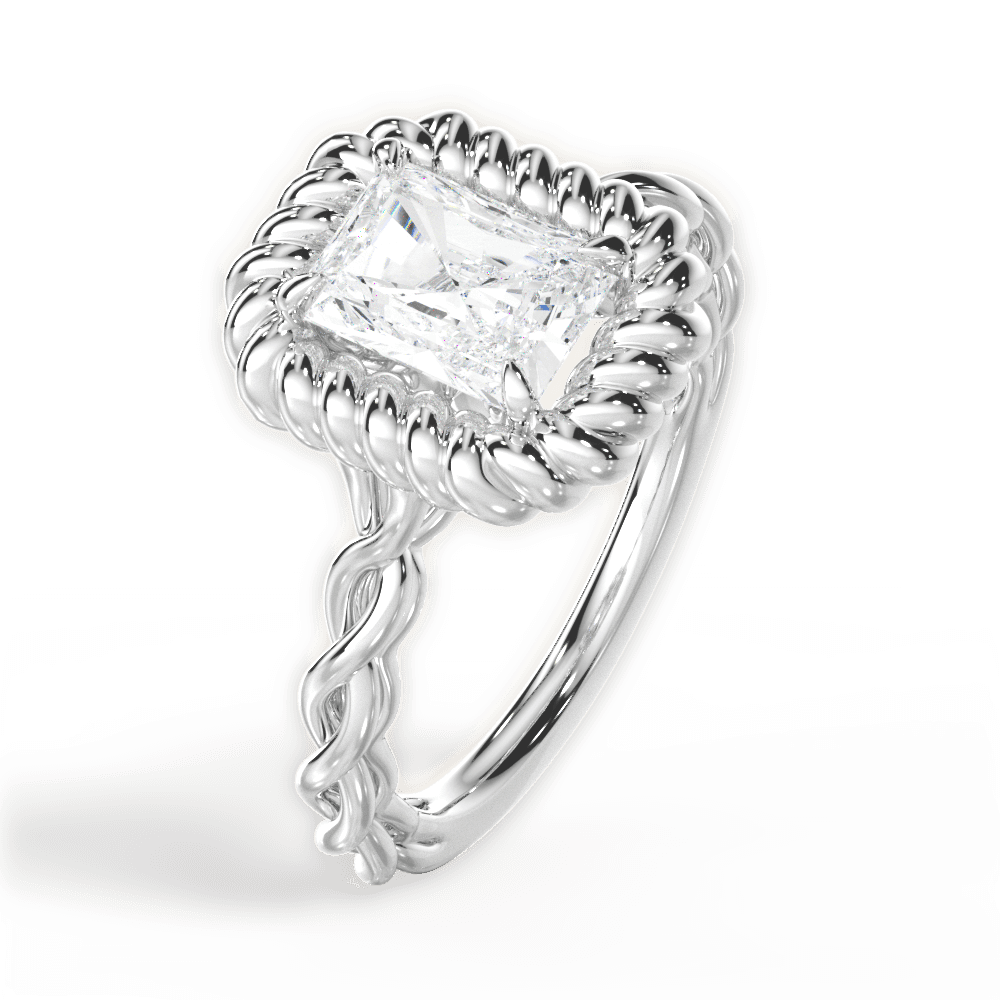 Belinda Radiant Cut Lab Grown Diamond 18Kt White Gold Engagement Ring - View 4