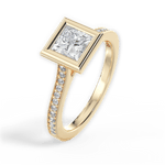 Deanna Princess Cut Lab Grown Diamond 18Kt Yellow Gold Engagement Ring - View 3