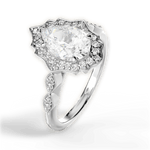 Julie Pear Cut Lab Grown Diamond Platinum Engagement Ring - View 3