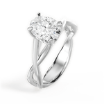 Aubrey Oval Cut Lab Grown Diamond Platinum Engagement Ring - View 3